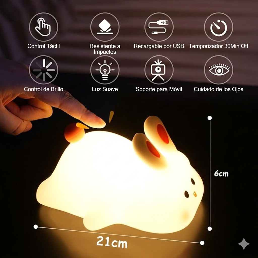 MiniLumy™   Luz Nocturna, LED Recargable de Silicona